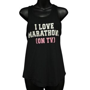 I Love Marathons [on TV] Workout Racerback Tank Top Women’s XS